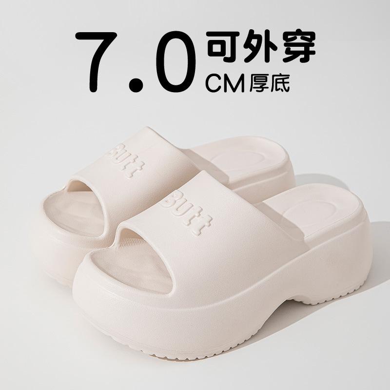 Fashion 2025 New Women Platform Slippers Casual Wedges Shoes Thick Sole Soft EVA Female Home Beach Slides Summer High Heel Sandals