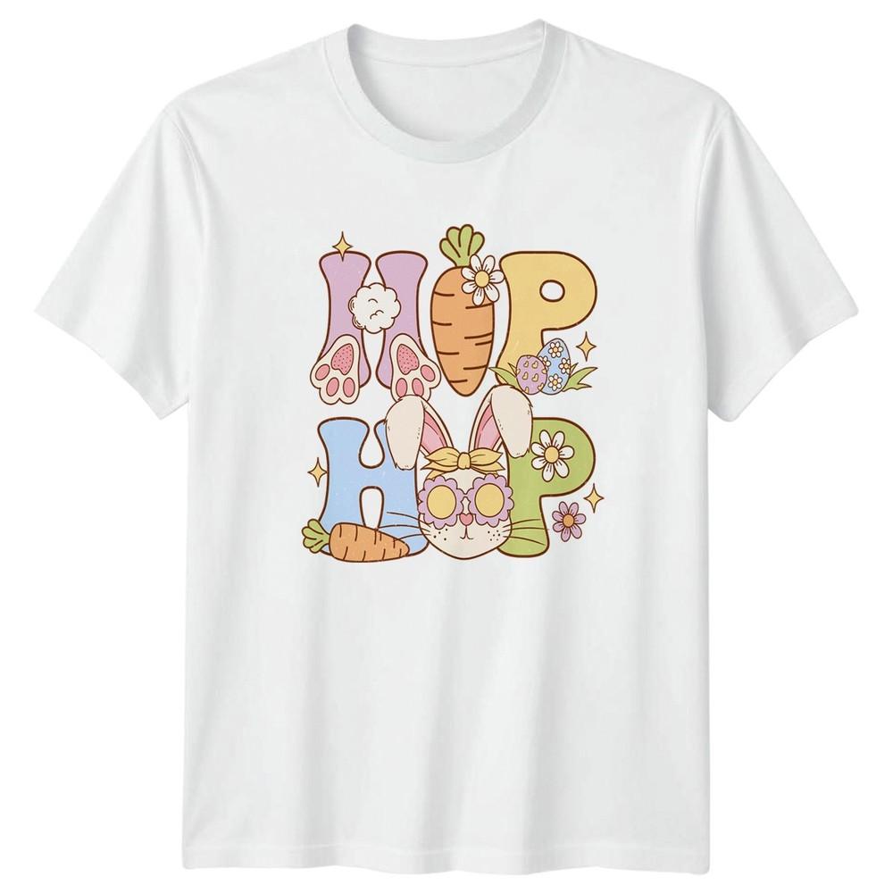Hop Hop Unisexs TShirt Groovy Bunny Easter Holiday Easter Gift For Her S