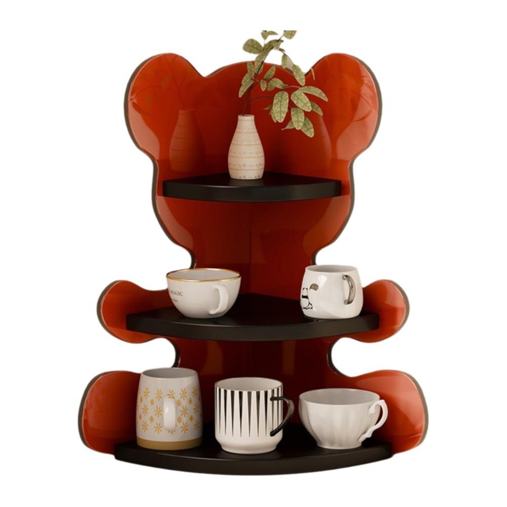 Wooden Table Corner Display Shelf Acrylic Cup Storage Rack Practical Mug Organizer  Office