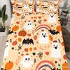 Cute Ghost Bedding Set For Boys, Girls, Teenagers, Bats, Pumpkin Lanterns, Halloween