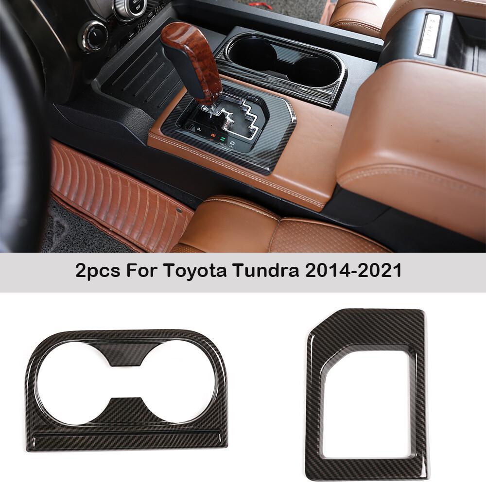 Carbon Fiber Printed Interior Gear Shift Panel Trim for Toyota Tundra 2014-