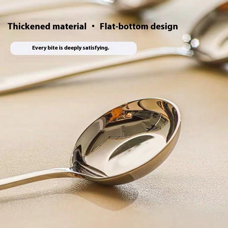 Edelstahl Rundlöffel Net Rot Golden Dinner Langer Griff Rühren Dessertlöffel Für Küchenzubehör Gadgets