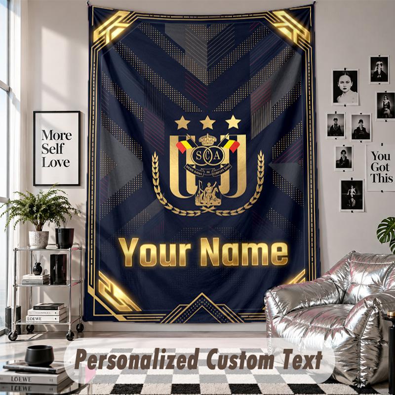 Custom Tapestry Wall Hanging, Anderlecht FC Personalized Name Text Home Wall Decor