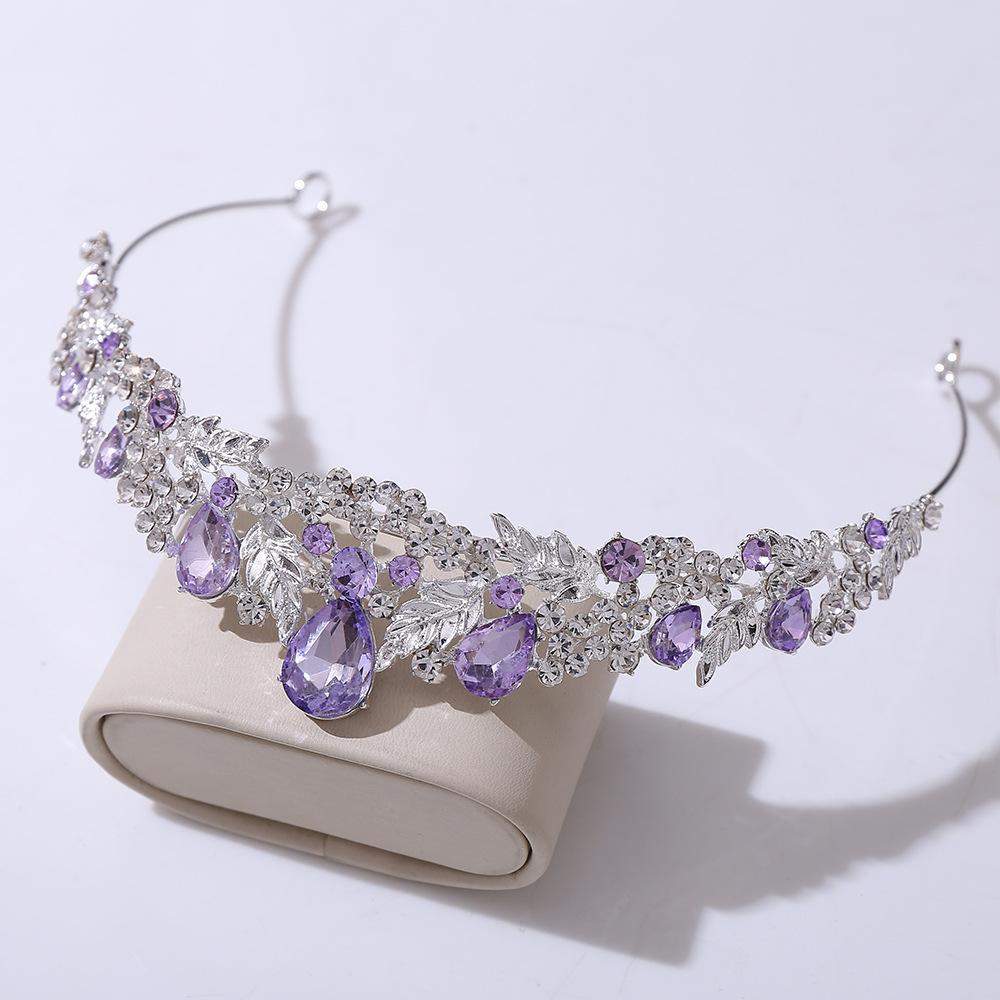 Zuangang Neue koreanische Braut Kopfbedeckung Legierung Strass Blatt kleine Krone Hochzeit Kleid Zubehör