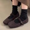 Kleine Gospel Höhe Erhöhung Mary Jane Haar Schuhe Damen Winter 2025 Neu Französische Quadratische Zehe Plüsch Leichte Mund Einzelne Schuhe