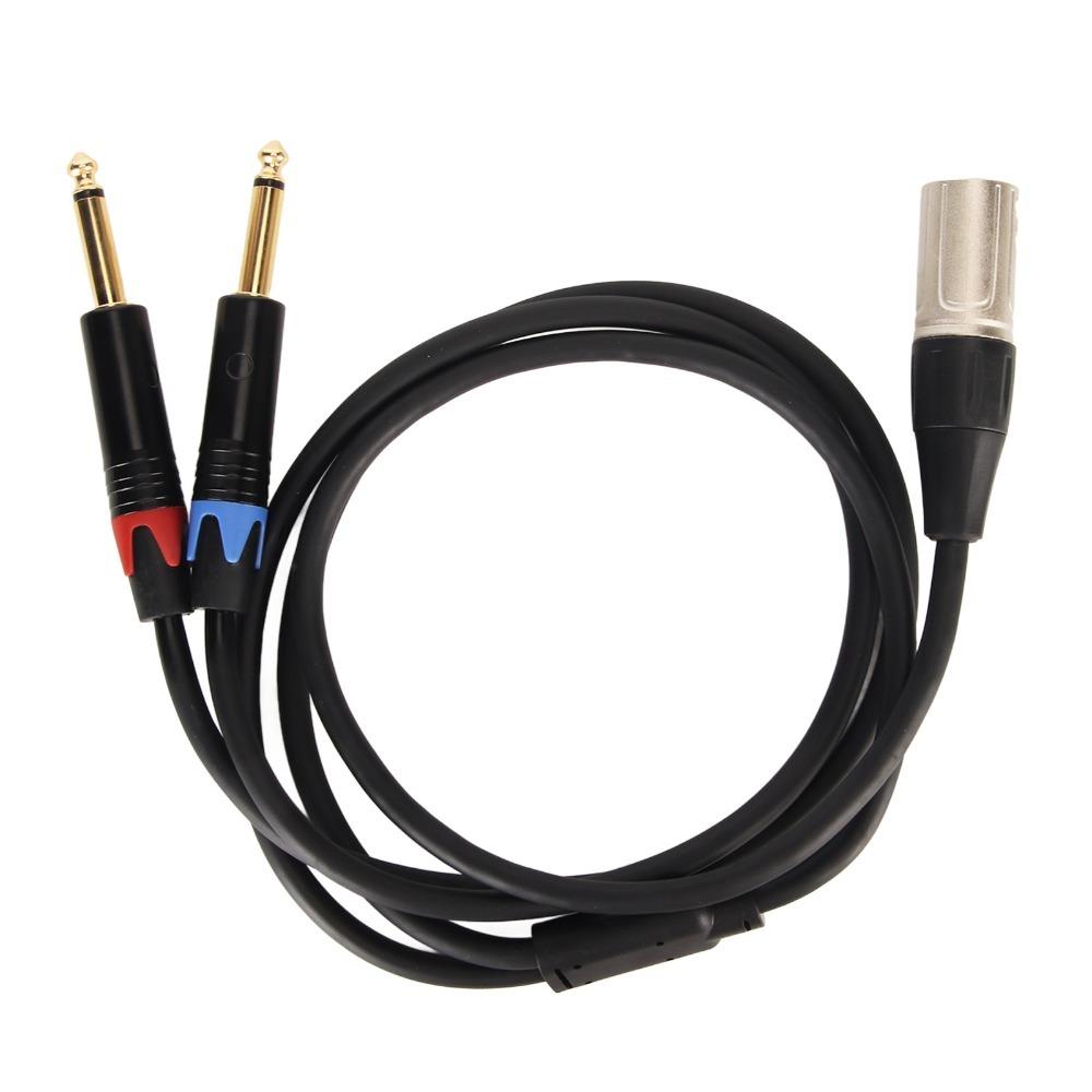 TS Mono Plug Y Splitter Cable Microphone Splitter Cable  for Microphones