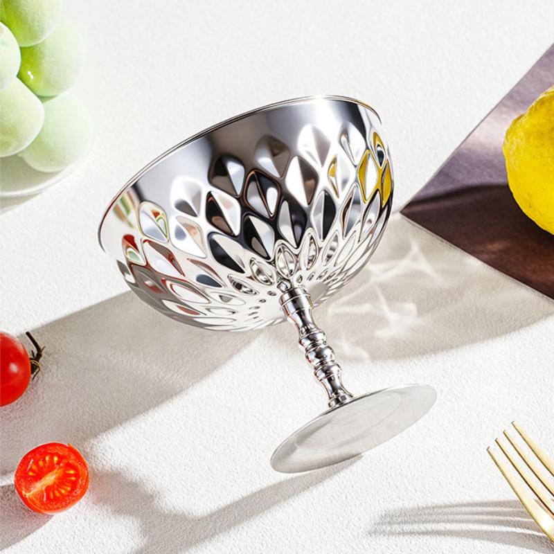 Edelstahlkelchbecher Eisdessert Salatschüssel Obstteller Snackschale Puddingbecher Tasse KTV Bar Zubehör