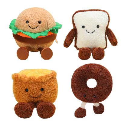 New Baking Series Doll Toast Burger Egg Tart Dessert Plush Cake Office Pillow Home Decor Birthday Christmas Halloween Gifts