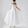 French Light Wedding Dress 1011 New Bridal Tube Top Simple Satin Dress Long Flush Bride Go Out Light Wedding Dress
