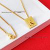 Arc de Triomphe Letter Choker: Brass Gold-Plated Small Square Tag Necklace with Initial Pendant