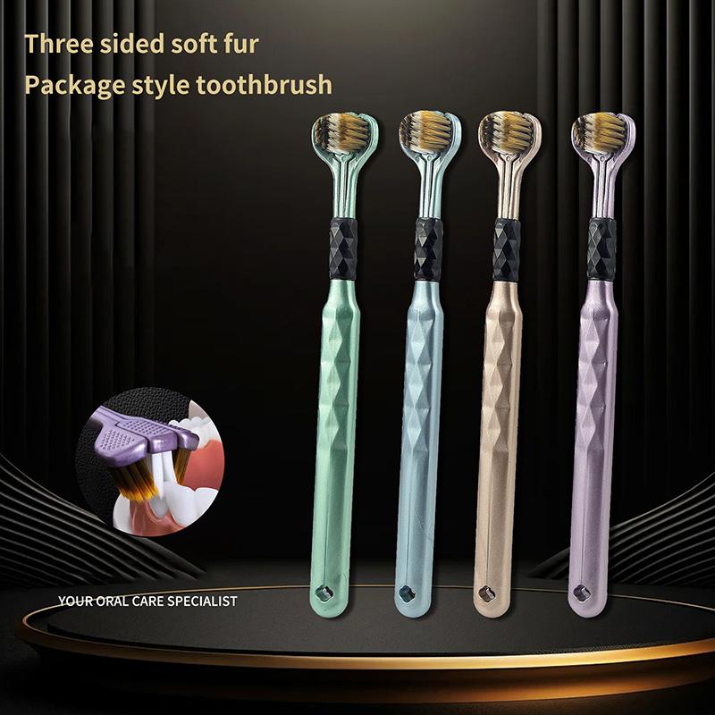 2Pcs Three Sided Soft Hair Tooth Toothbrush Adult Toothbrush Ultra Fine Soft Bristle Oral Care Toothbrush For Oral Health Clean