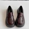 Retro British style black heightened platform small leather shoes women's 2025 new versatile skirt one-pedal loafers