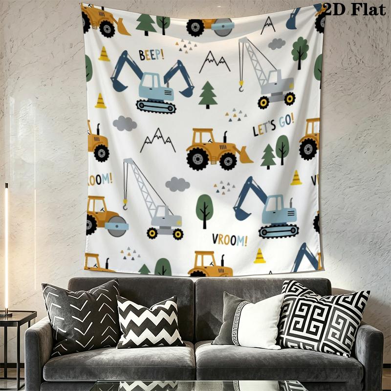 Cute Vehicle Wall Tapestry Aesthetic Wall Hanging Printed Fabric Blanket Decorative Tapestries for Bedroom Living Room Home Decor