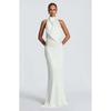 2025 Fall Womens Sleeveless Backless Sequin Cinched Waist Wrap Dress Bodycon Maxi In Navy White Coffee
