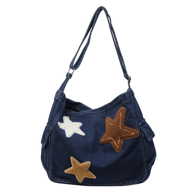 

Джинсова сумка великої місткості. Жіноча сумка через плече. Міська сумка. Сумка через плече. темно-синього кольору