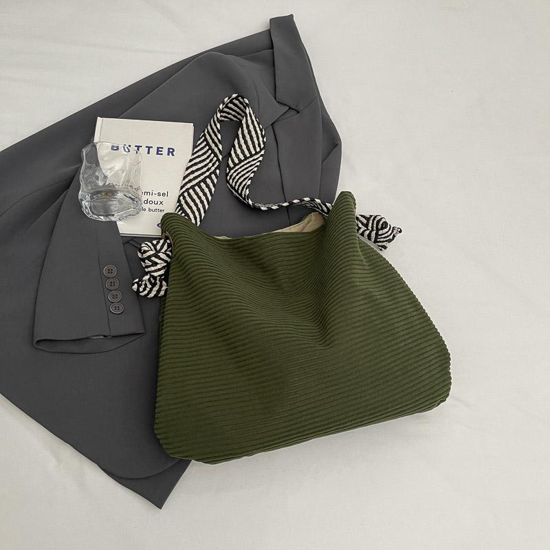 Women's Bag Lightweight Corduroy Shoulder Bag Large Capacity Tote Bag Student Class Crossbody Bag