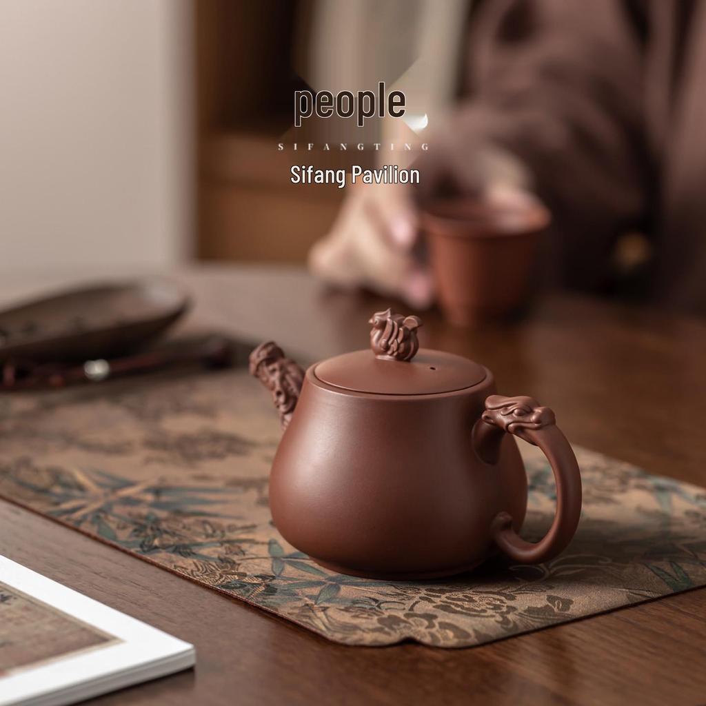 Yixing Masterpiece Authentic Zisha Handmade Teapot Kung Fu Tea Set for Personal Use