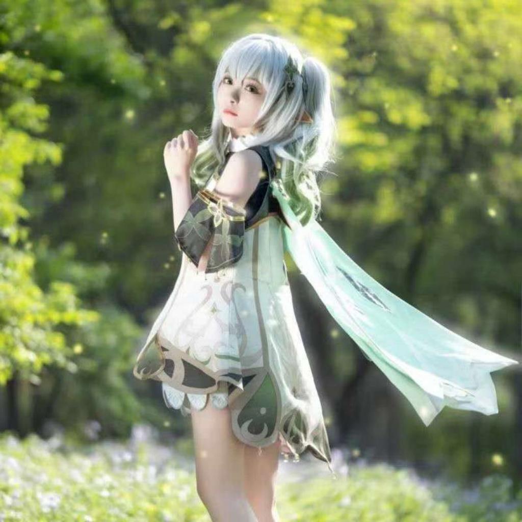 Nahida Cosplay Costume Lesser Lord Kusanali Full Set Dress Ears Wig Nahida Outfits for Comic Con