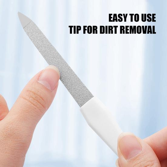 10Pcs Stainless Steel Nail File Pointed Tip Non-Slip Ergonomic Handle Men Women Gel Acrylic Fingernail File Board Manicure Pedicure Tools Supplies