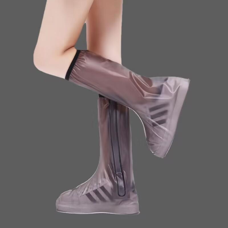Unisex PVC Waterproof High-Top Non-Slip Shoe Covers for Travel