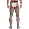 Mens Mid Waist Hollow Out Cutout Opening Crotch Tights Stockings Leggings Elastic Waistband Pantyhose