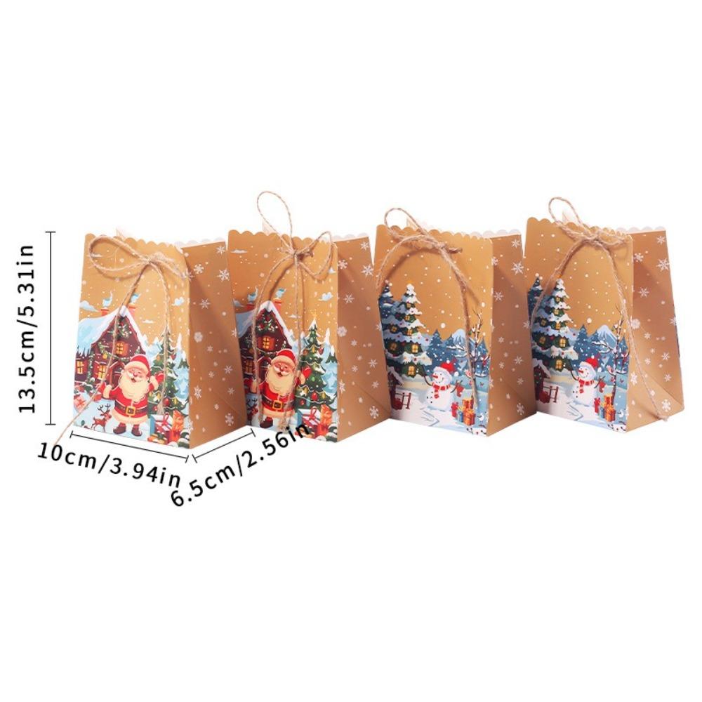 10PCS Snowman Gift Bags Christmas Gift Wrapping Candy Biscuit Packaging Bag  Party Favors Decoration
