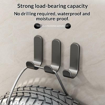 10Pcs Heavy Duty Adhesive Hooks No Drill Wall Hooks For Bathroom Kitchen Bedroom Towel Coat Hat Bag Hanging Organizer