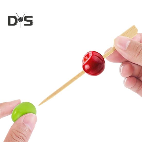 100Pcs Wooden Skewers 6 Inch Sturdy Cocktail Picks for Appetizers Flat Paddle Food Sticks for Party BBQ Fruit Cheese Charcuterie Boards Accessories