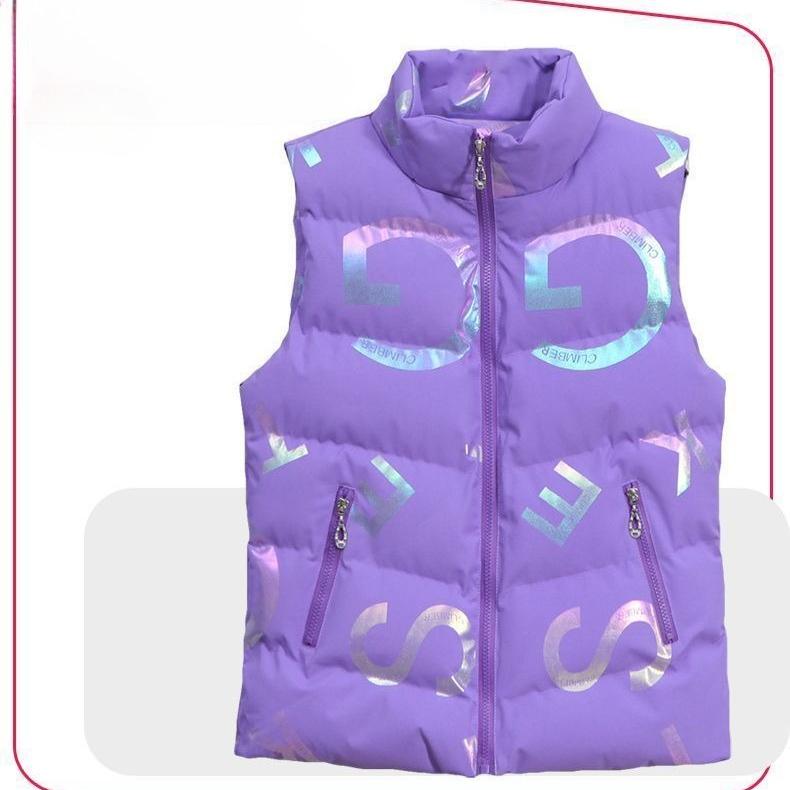 Winter Warm Fleece Vest Fashionable Casual Thickened Padded Outerwear for Women
