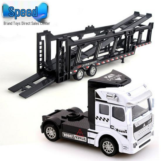 Kids' Pull-Back Alloy Container Transport and Tanker Trailer Truck Toy Model