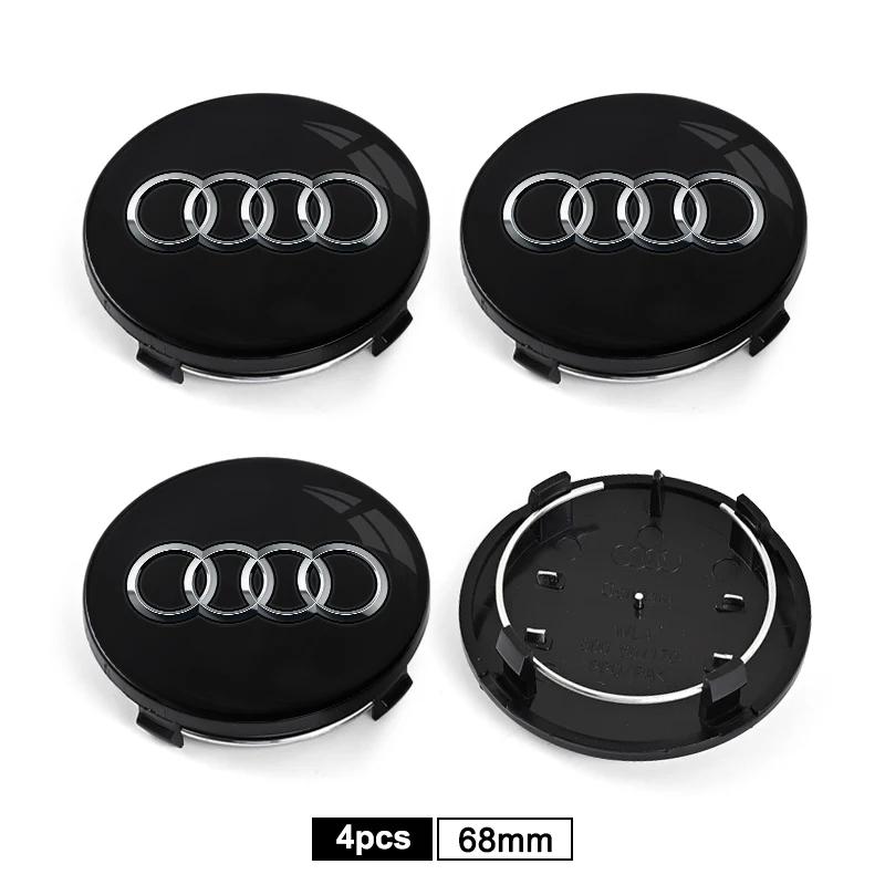 For Audi A5 4pcs 60mm 61mm 68mm 69mm Audi Hub Caps Car Wheel Center Caps for Audi A3 A6 Q3 B5 B6 B7 A8 A5 A4 C6 C5 C7 A7 B8 B9 Q7 8P 8V 8L