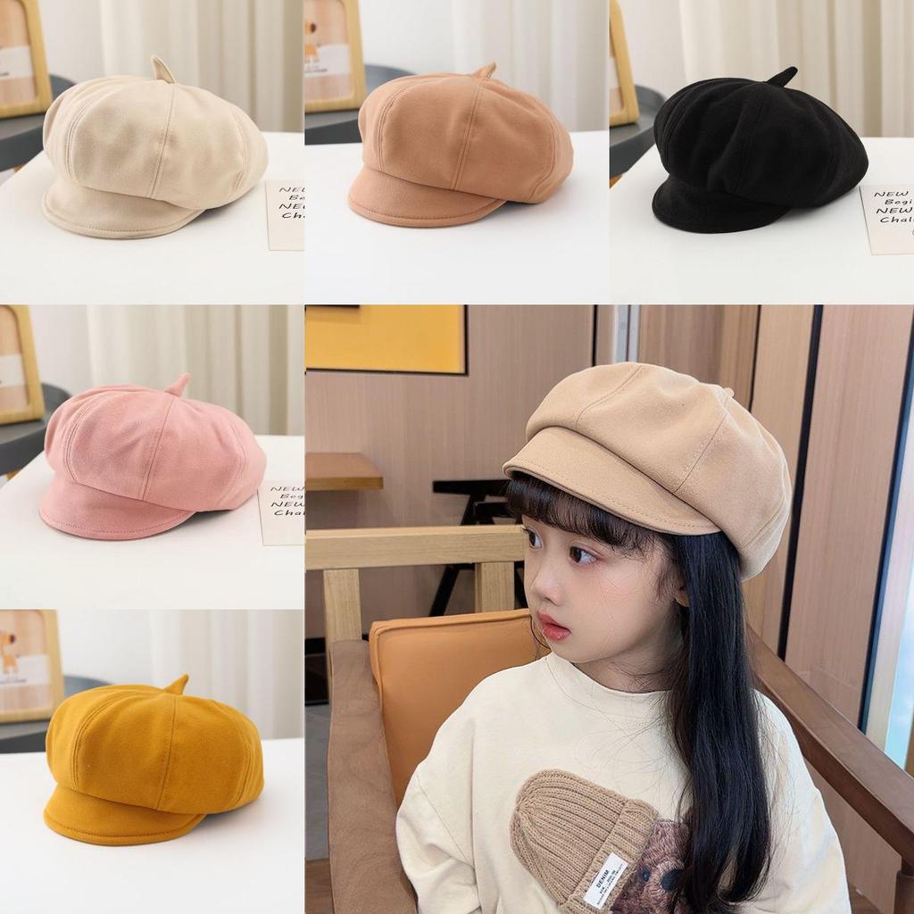 Kids Autumn Winter Beret Cap With Drawstring For Girls And Toddlers Uk Style