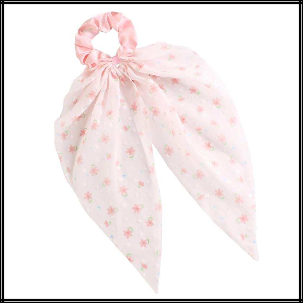 White Fang Ribbon Scrunchie Hair Hair Tie, Arrangement, Cute, Stylish, Women's, AZ558(45658)