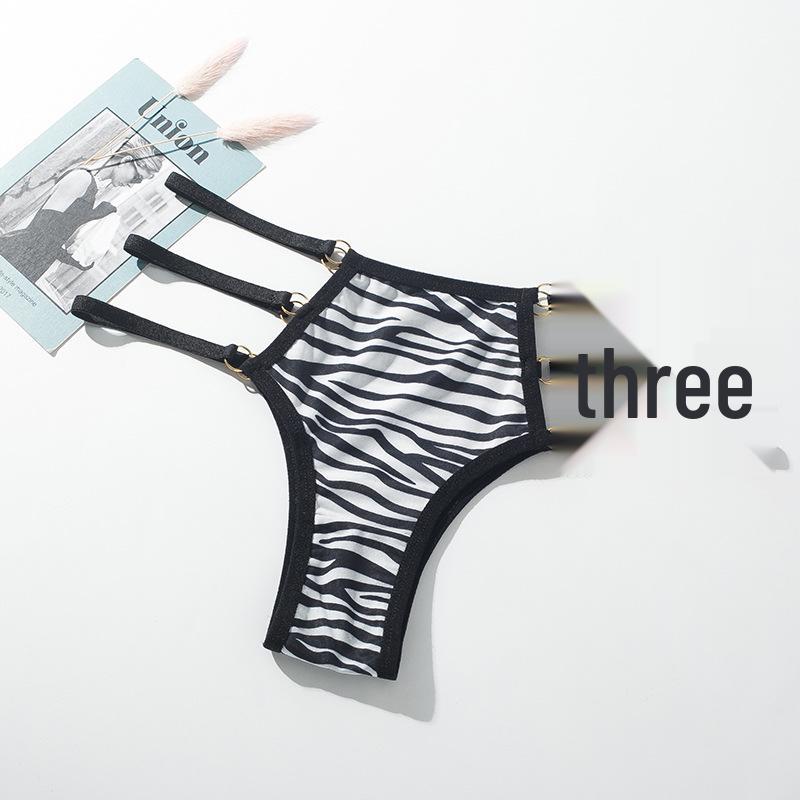 

Женские бесшовные фитнес-стринги с низкой посадкой и тонкими бретельками, сексуальный дизайн с вырезами, большие размеры, Т-образные трусики 6003 XL (recommended 140-160 jin) зебра печати