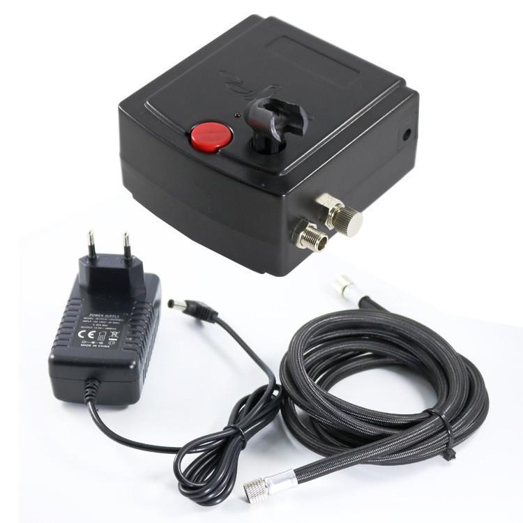 WZ100 Model Airbrush Compressor Set - Mini Plug-in Turtle Pump for Car, Furniture, and Model Touch-ups.
