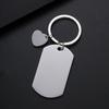 Heart-Style Stainless Steel Dog Tag Keychain - Laser Engraved Festival Gift