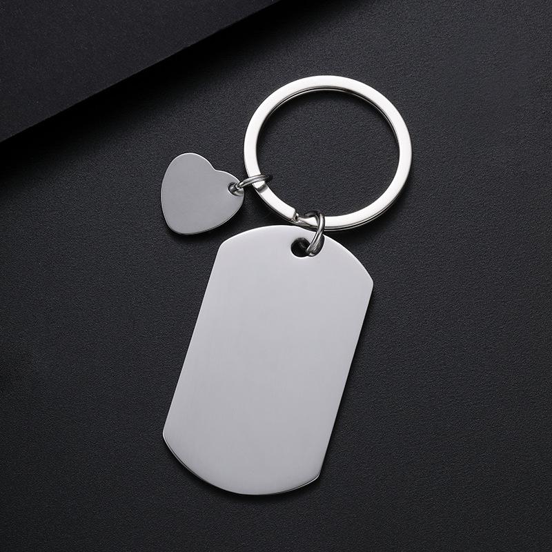 Heart-Style Stainless Steel Dog Tag Keychain - Laser Engraved Festival Gift
