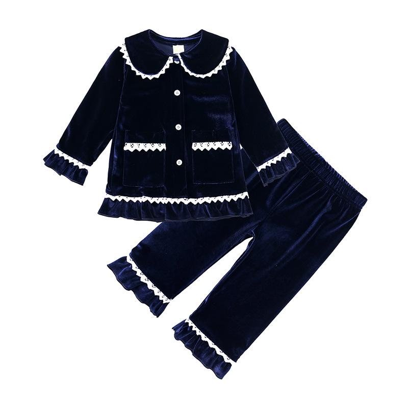 Children's Velvet Homewear for Boys and Girls, Autumn/winter European and American Style Sleepwear for Young Children