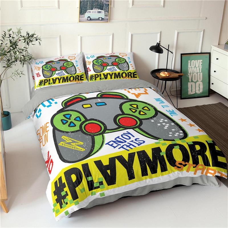Boys Gamepad Duvet Cover Play Gamer Bedding Set Video Games Quilt Cover Twin King For Kids Teen Child Game Room Decor