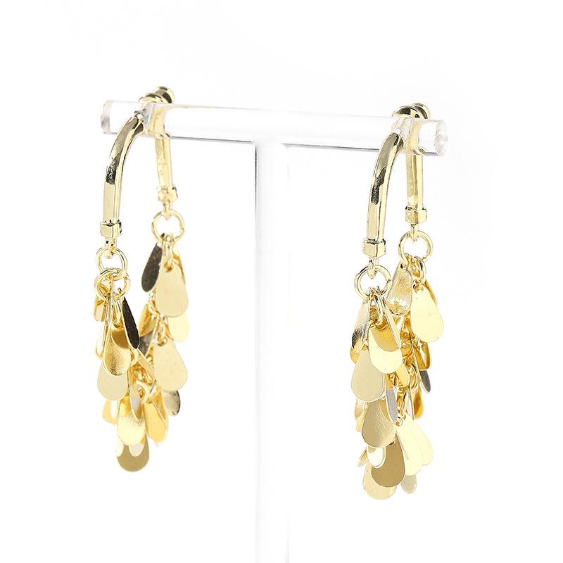 Silver Needle Metal Chain Tassel Ear Cuff: Cold Style, Versatile Water Drop Metal Earrings