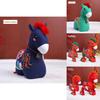 Fortune Horse Plush Toy With Embroidery And Bell For Yearend Decorations And Kids Play