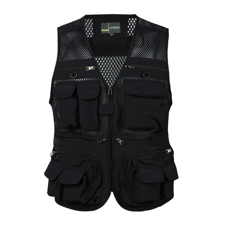 Summer Mesh Vest for Middle-Aged and Elderly Men - Multi-Pocket Sleeveless Fishing & Photographer Jacket