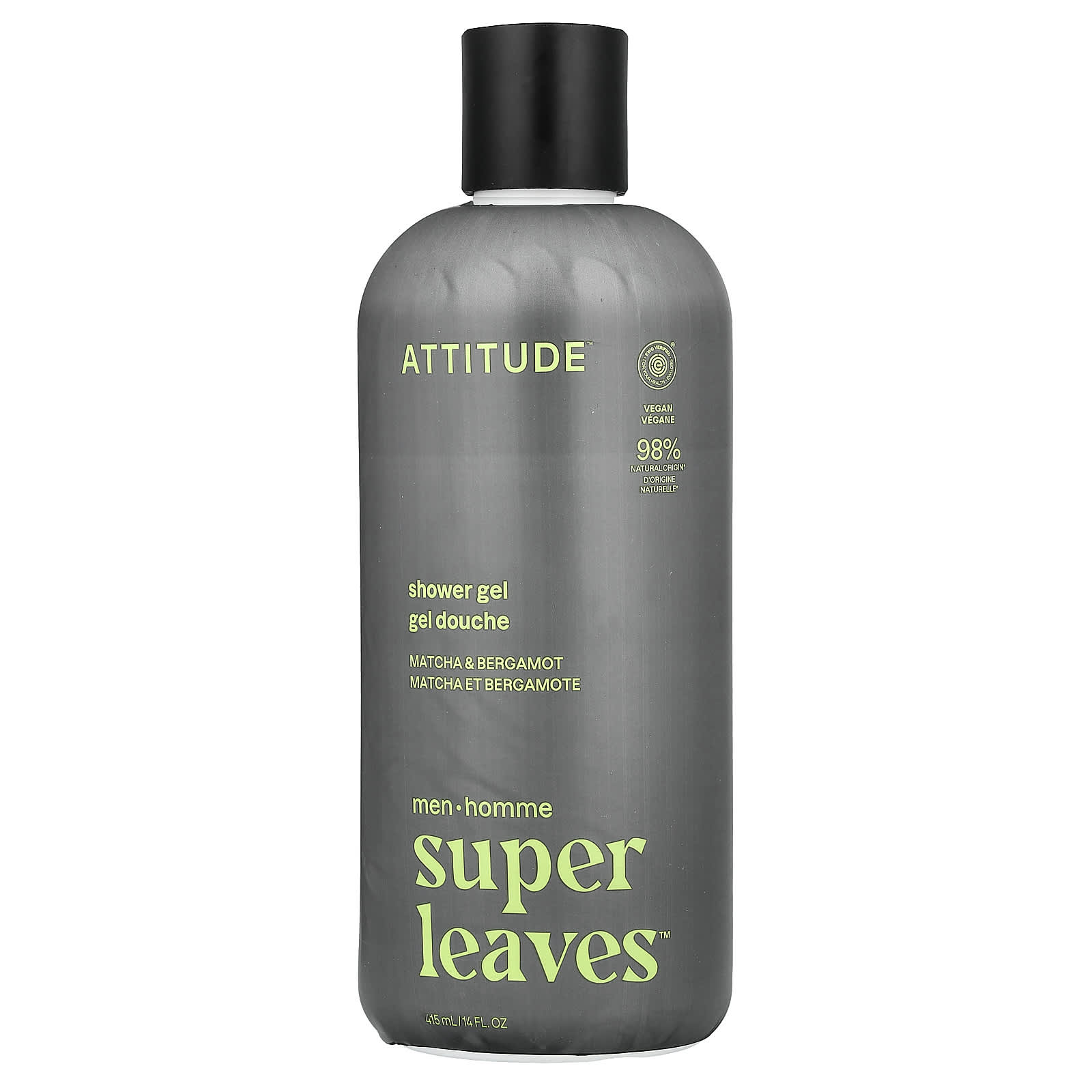 

ATTITUDE, Super Leaves™, Shower Gel, Men, Matcha & Bergamot, 415ml (14 fl oz)