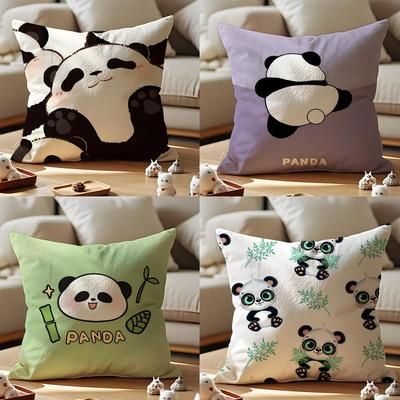 Lovely Panda Cushion Cover Pattern Printed Pillowcase For Living Room Sofa Cushion Cover & Bedroom Decor