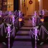 PVC Realistic Bat Statues Solar Halloween Garden Lights, Skeleton Pathway Decor, Waterproof LED Haunted House Decor Spooky Stake Light for Outdoor