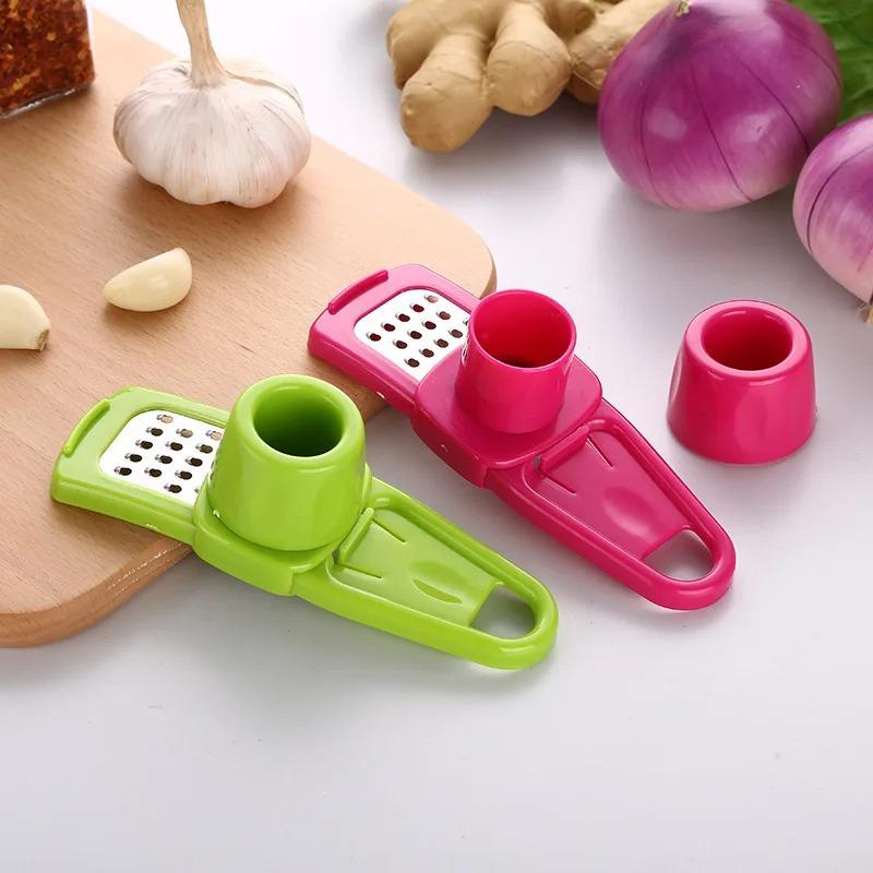 1 balení Mini mlýnek na česnek Creative Lis na česnek Kuchyňská česneková kaše Ruční šťouchání česneku Zelené kuchyňské pomůcky