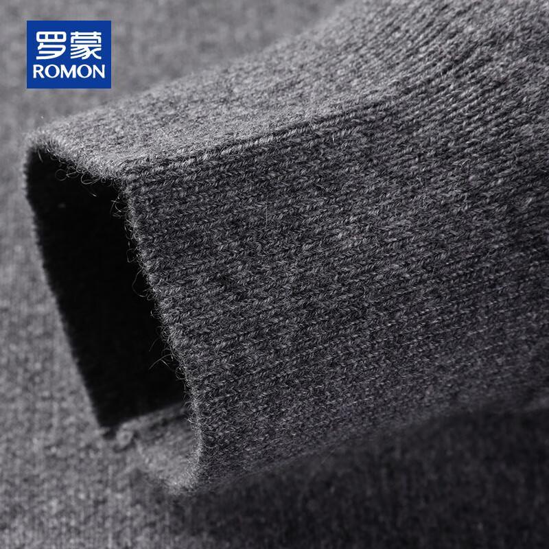 ROMON Men's 100% Cashmere Thickened Mock Neck Cardigan