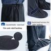 High Tube Over Knee Waterproof Shoes Cover Cycling Rain Boot Shoes Pants Protectors Reusable Anti Slip Rainproof Black Overshoes