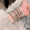 Anti-Tarnish Roman Numeral Crystal Bangle - Available Individually or As a Pair
