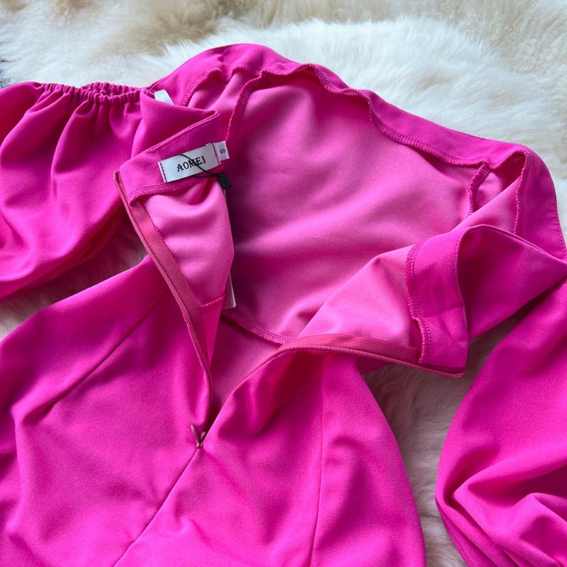 Elegant Sexy Urlaubs Einteiler Kleid Damen Hohe Taille Schräger Ausschnitt Hübsche Schlanke Kleider Weiblich Koreanisches Modedesign Schickes Partykleid 2025